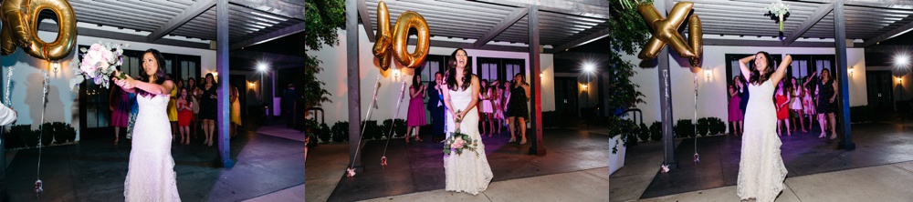 Avalon Hotel wedding Palm Springs bouquet toss